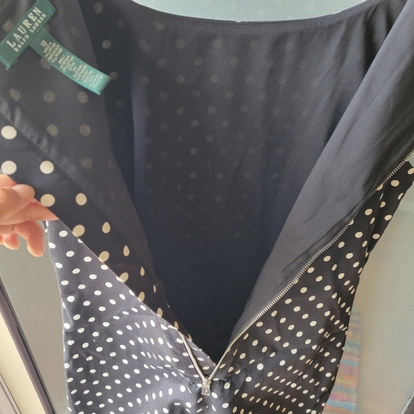 Ralph Lauren Pencil Dress Size 10 Black Polka Dots office Formal Business - Picture 9 of 9